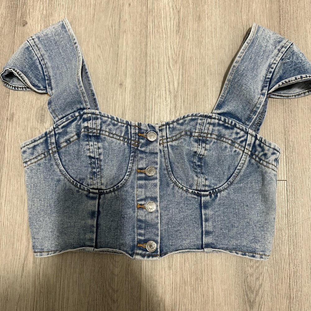 Denim Blue Women's Crop Top